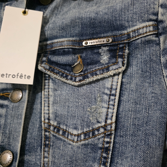 Retrofete Kerry Romper Blue Denim Jumpsuit Romper - S - NWT - Picture 5 of 9